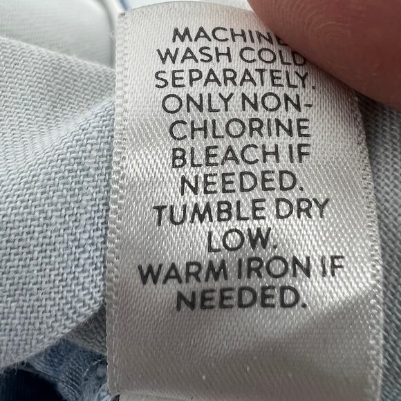 J. Jill Denim Dip Dye Sleeveless Dress Ombre Blue White 100% Cotton Size L - Picture 9 of 9